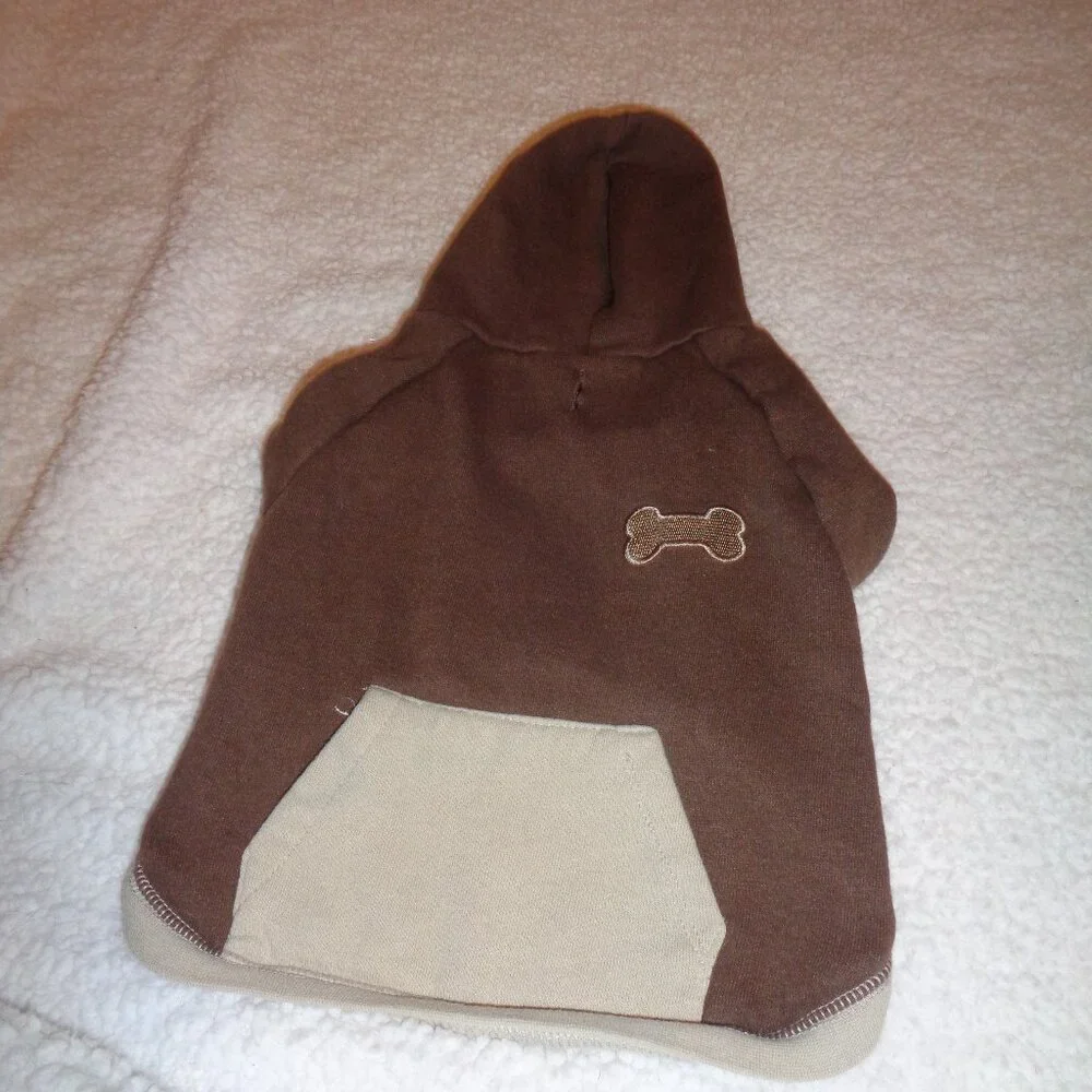 Pup Crew Dogs Brown Hoodie. Size Medium